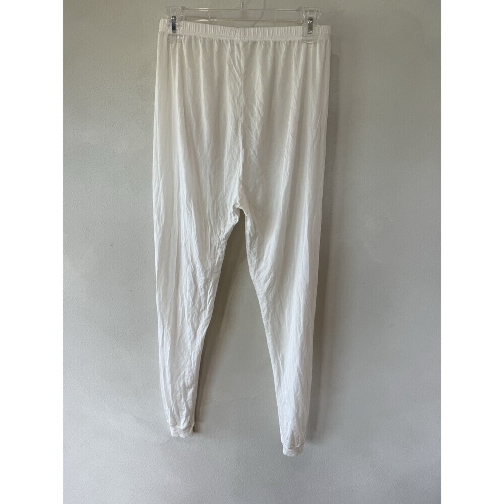 Vintage Under Silk Base Layer 100% Silk Pants Women's XL Leggings Off White - Picture 3 of 4